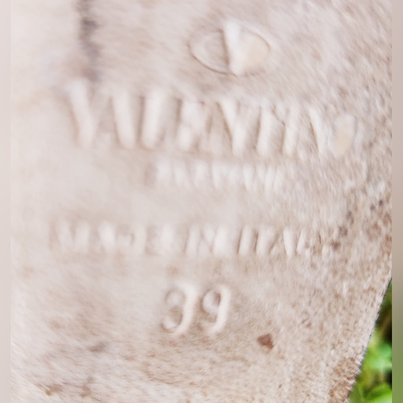 VALENTINO Black Luxe Leather Ornate Silver Studs Rosette Toes Ballet Flats Shoes - Picture 12 of 15